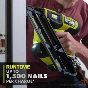 RYOBI ONE+ HP 18V Brushless 15-Gauge 34° Angled Finish Nailer – Pro Finish Power (Tool Only, Open Box) RYOBI