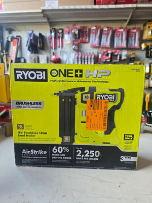 RYOBI P322 ONE+ HP 18V 18-Gauge Brushless Cordless AirStrike Brad Nailer (Tool Only) - Open Box | #condition_open-box