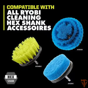 RYOBI USB Lithium Compact Scrubber Kit with 2.0 Ah Battery, USB Charging Cord, 2 in. Medium Bristle Brush Open Box RYOBI