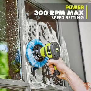 RYOBI USB Lithium Compact Scrubber Kit with 2.0 Ah Battery, USB Charging Cord, 2 in. Medium Bristle Brush Open Box RYOBI