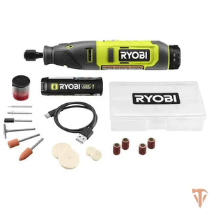 RYOBI USB Lithium Rotary Tool Kit with 2.0 Ah USB Lithium Battery and Charging Cable – Open Box, Barely Used RYOBI