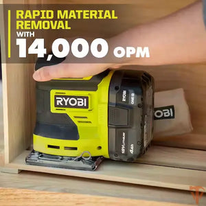 RYOBI ONE+ 18V Cordless 1/4 Sheet Sander – Smooth Finish Control (Tool Only, Open Box) RYOBI