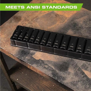 Arcan Tools 1/2" Drive Shallow Impact Socket Set 14 Pc Metric AS21214M Arcan