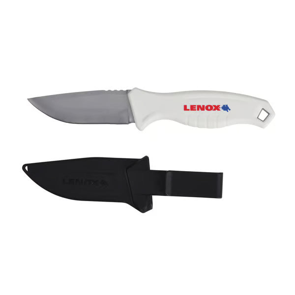 Lenox LXHT14701 Fixed Blade Tradesman Utility Knife 4in Stainless Steel Sheath