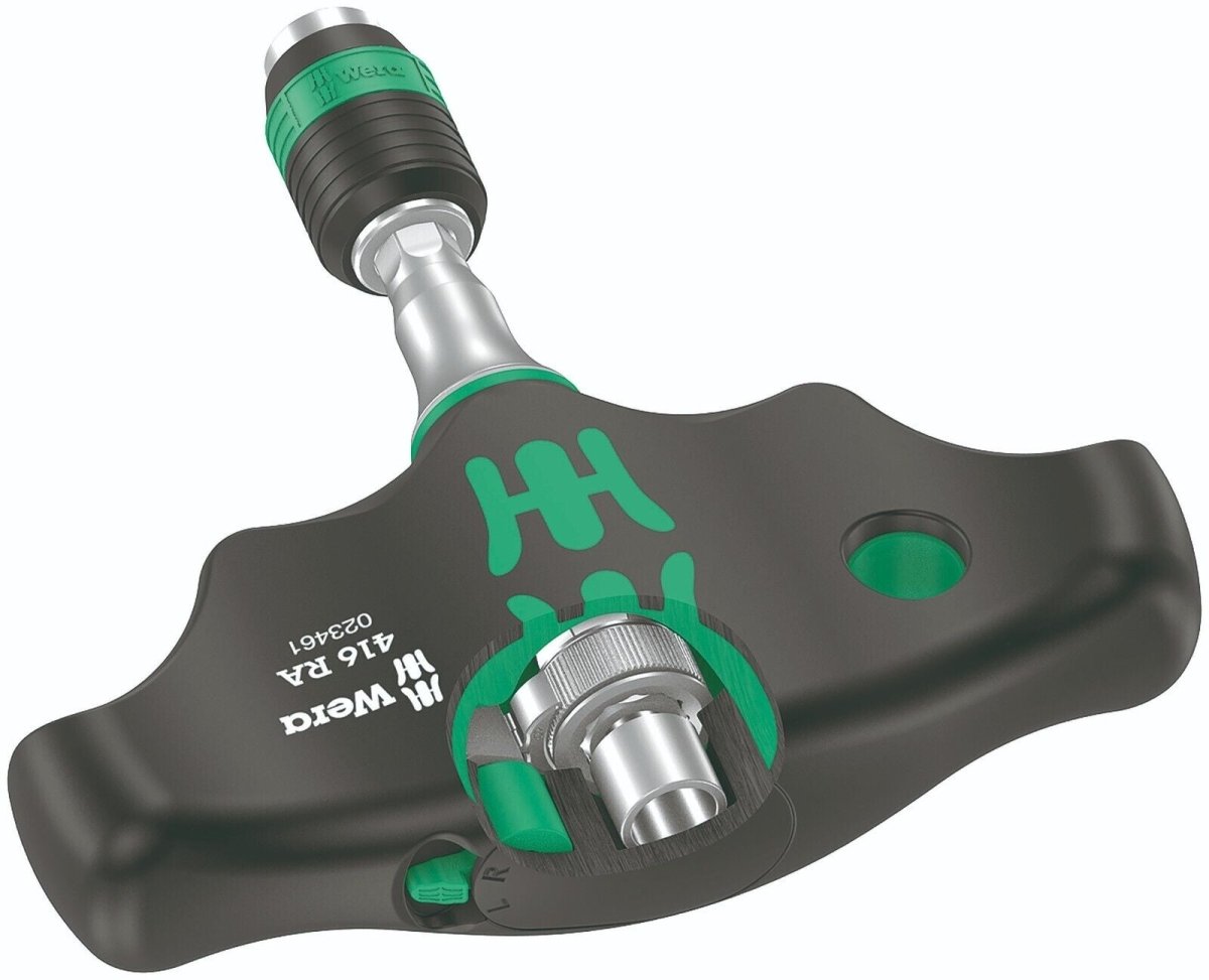 Wera 416 RA Ratcheting T-Handle Screwdriver With Rapidaptor Wera