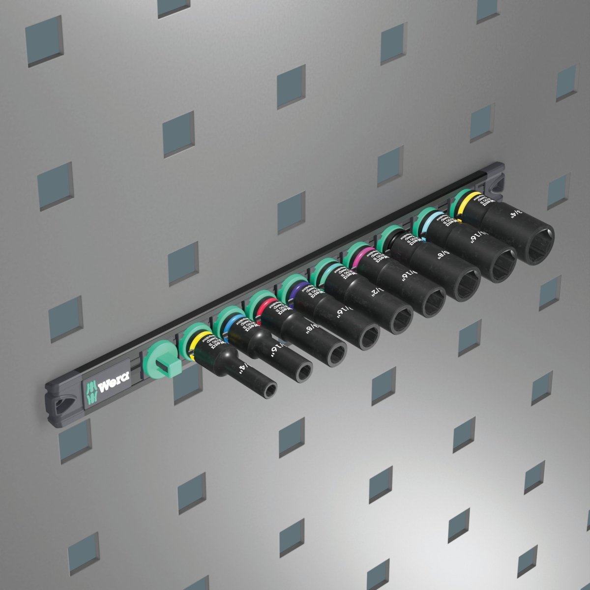 Wera 9661 Magnetic Rail B Impaktor Deep Imperial 1 Socket Set 3/8" 05005591001 Mr. Tools