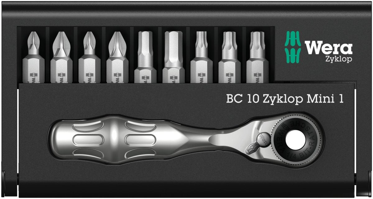 Wera Bit-Check 10 Zyklop Mini 1 Socket Wrench Bit Set 1/4" Drive 05073645001 Mr. Tools