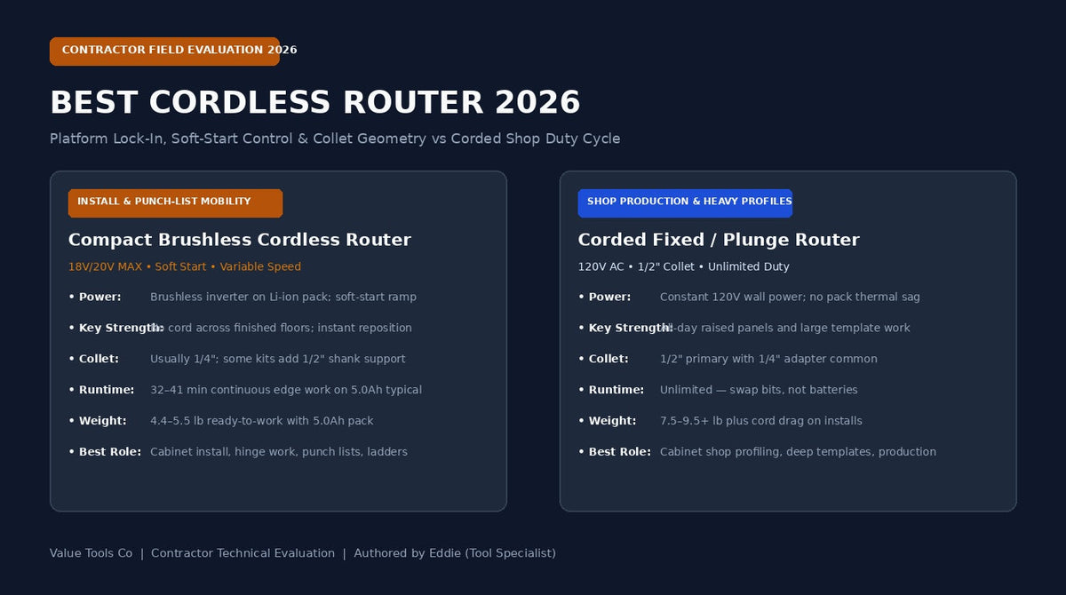 Best Cordless Router 2026: A Contractor's Buying Guide - Value Tools Co