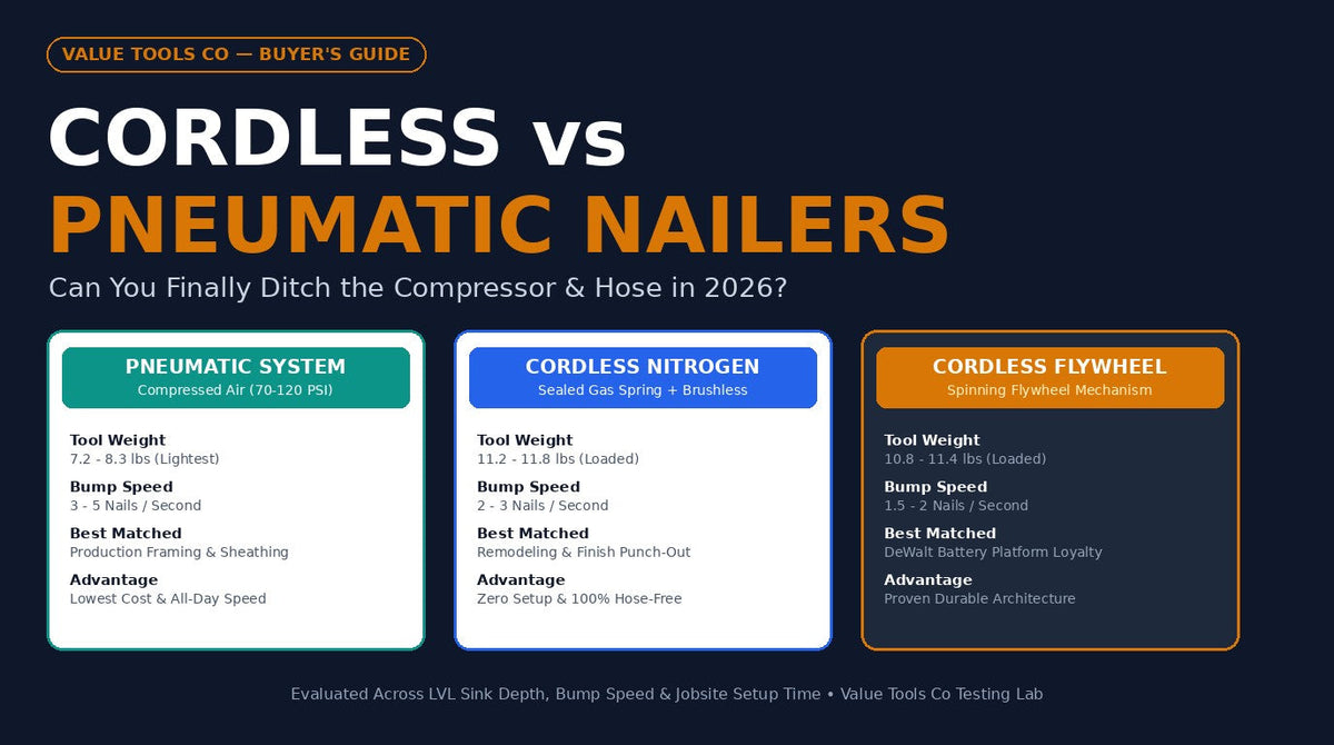Cordless vs Pneumatic Nailers: Which Setup Fits the Job - Value Tools Co