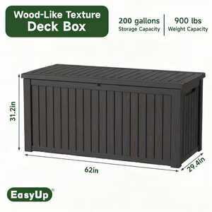 75 Gallon Heavy-Duty Outdoor Deck Box – Waterproof Patio Storage Box with Hinged Lid, Lockable & Easy Assembly 2Dropme