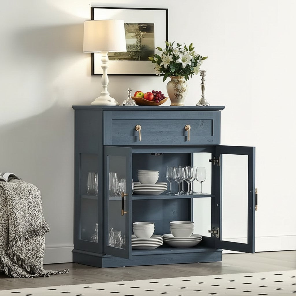 Modern Glass Door Cabinet – 3 Styles | Adjustable Shelves | Compact Storage Cupboard 2Dropme