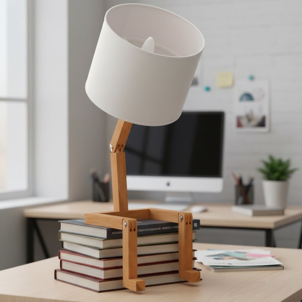 Creative Shape-Changing Wooden Lamp – Foldable Modern Desk Light for Bedroom, Study & Living Room 2Dropme