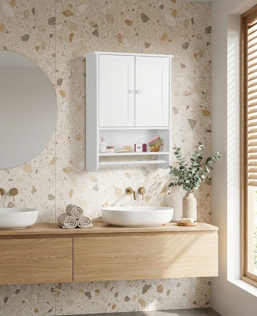 Modern Wall Mounted Bathroom & Kitchen Storage Cabinet – Space-Saving Organizer 2Dropme