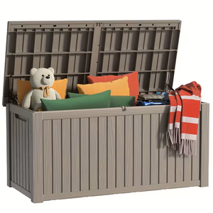 75 Gallon Heavy-Duty Outdoor Deck Box – Waterproof Patio Storage Box with Hinged Lid, Lockable & Easy Assembly 2Dropme