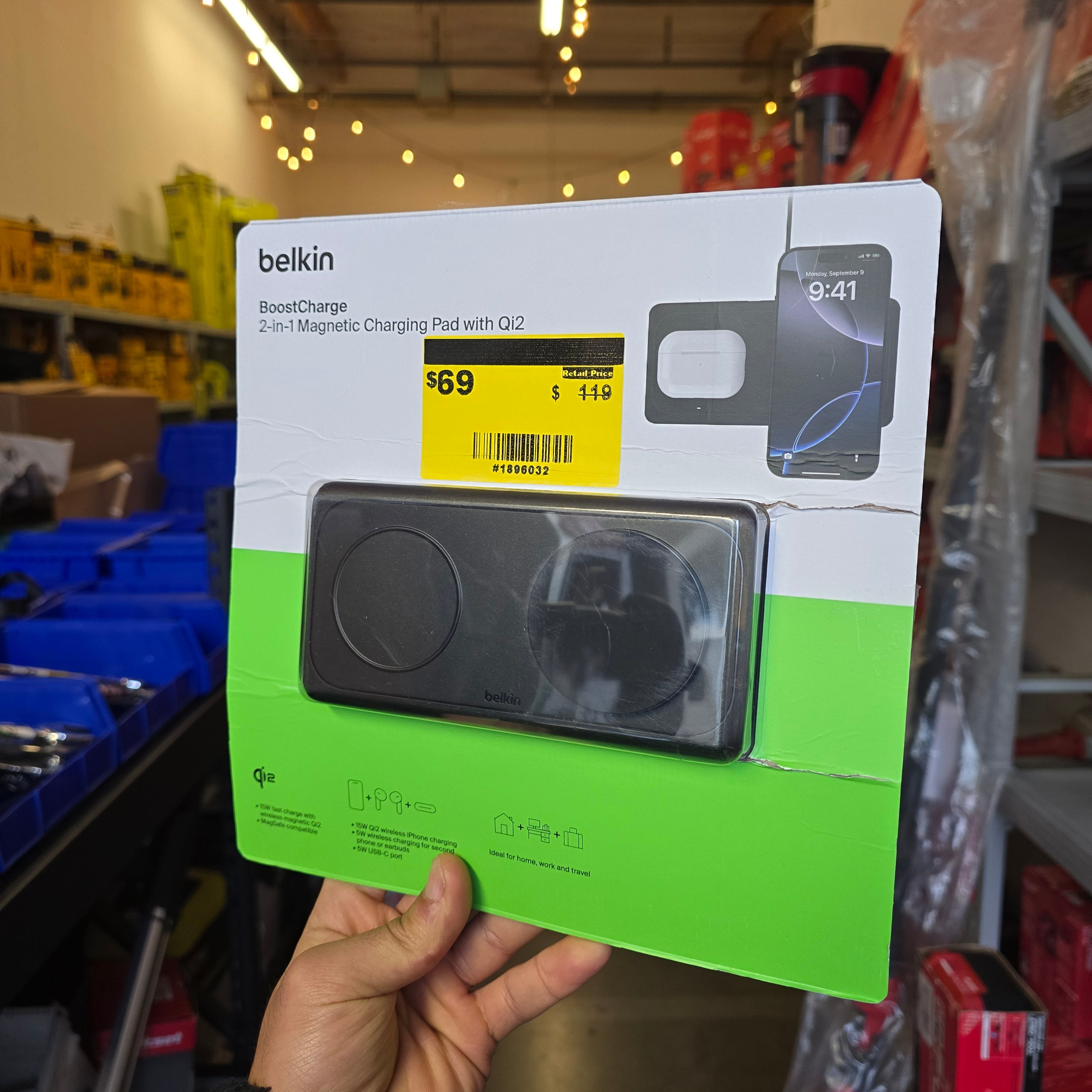 Belkin 2-in-1 Magnetic Wireless Charging Pad with Qi2 15W