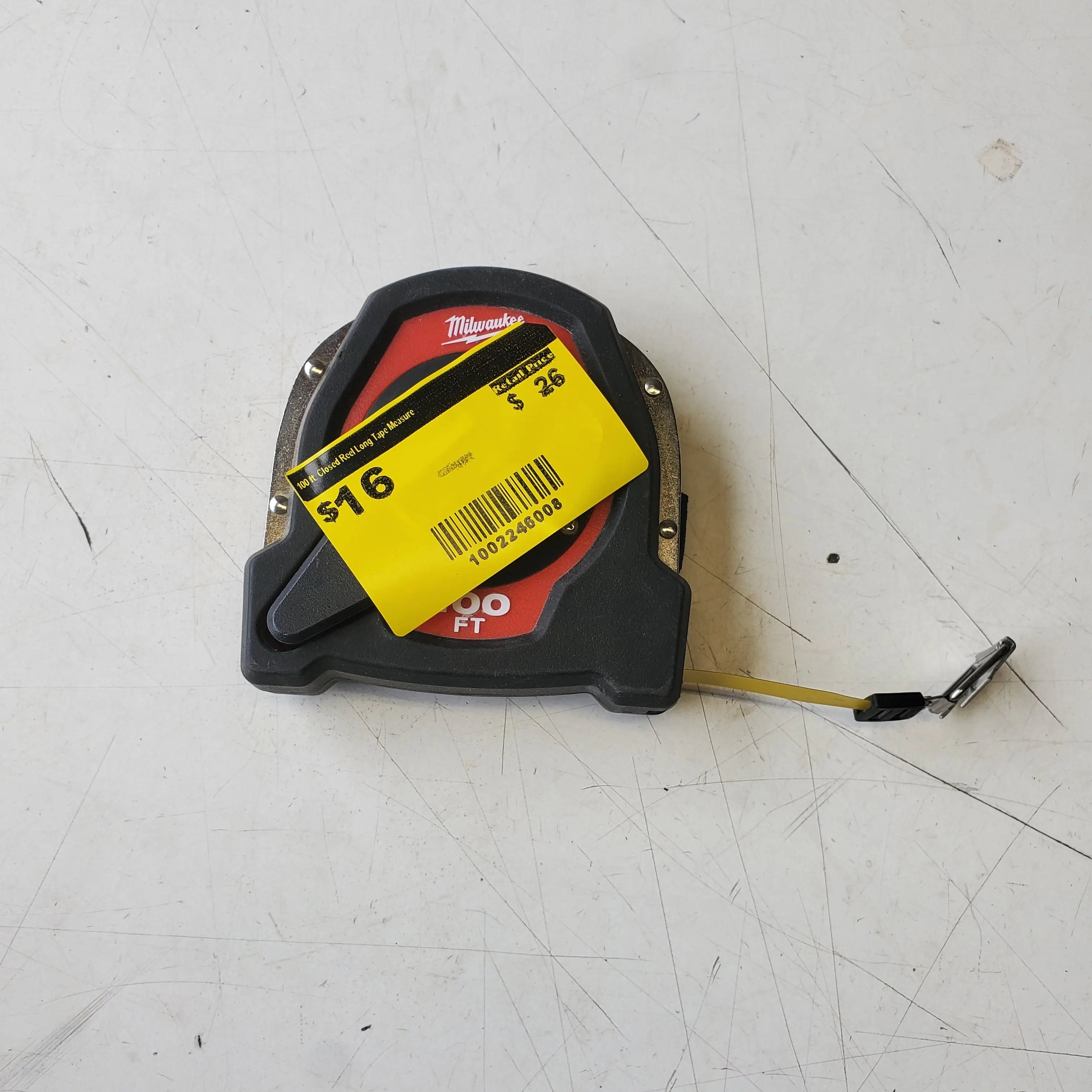 Milwaukee 100 ft Closed Reel Long Tape Measure – O #condition_open-box