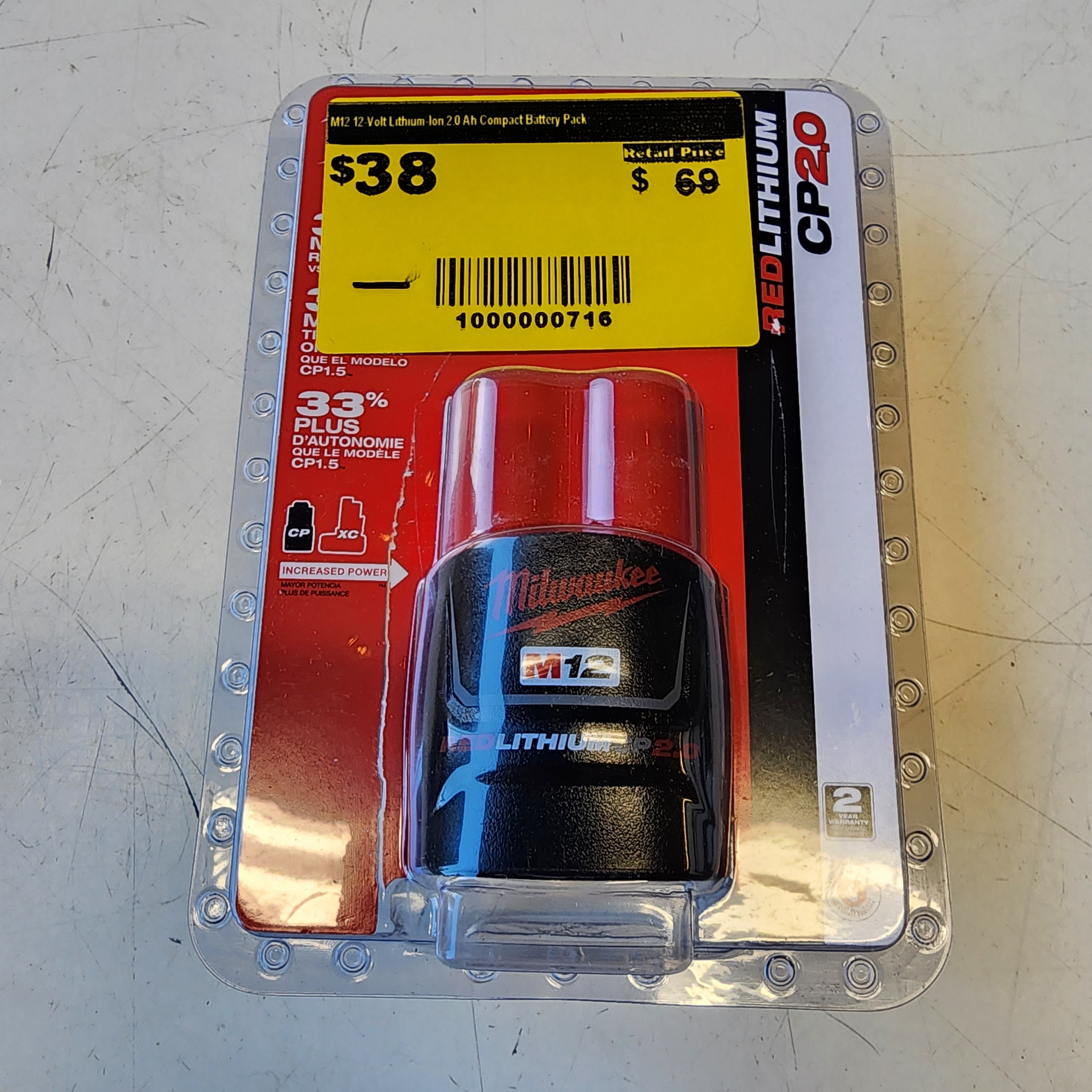 Milwaukee M12 12-Volt Lithium-Ion 2.0 Ah Compact B #condition_open-box