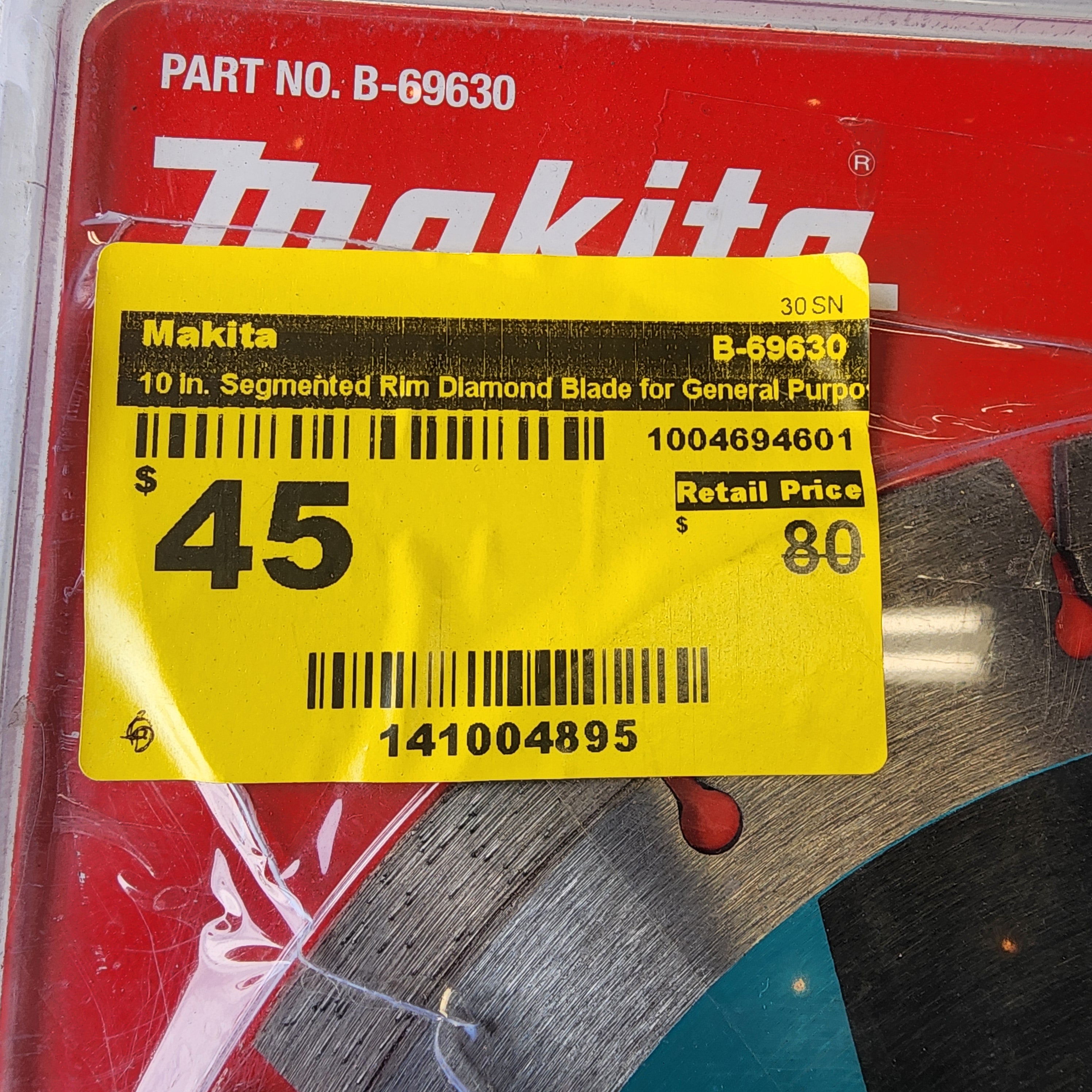 Makita 10 in diamond blade for masonry concrete and block cutting
