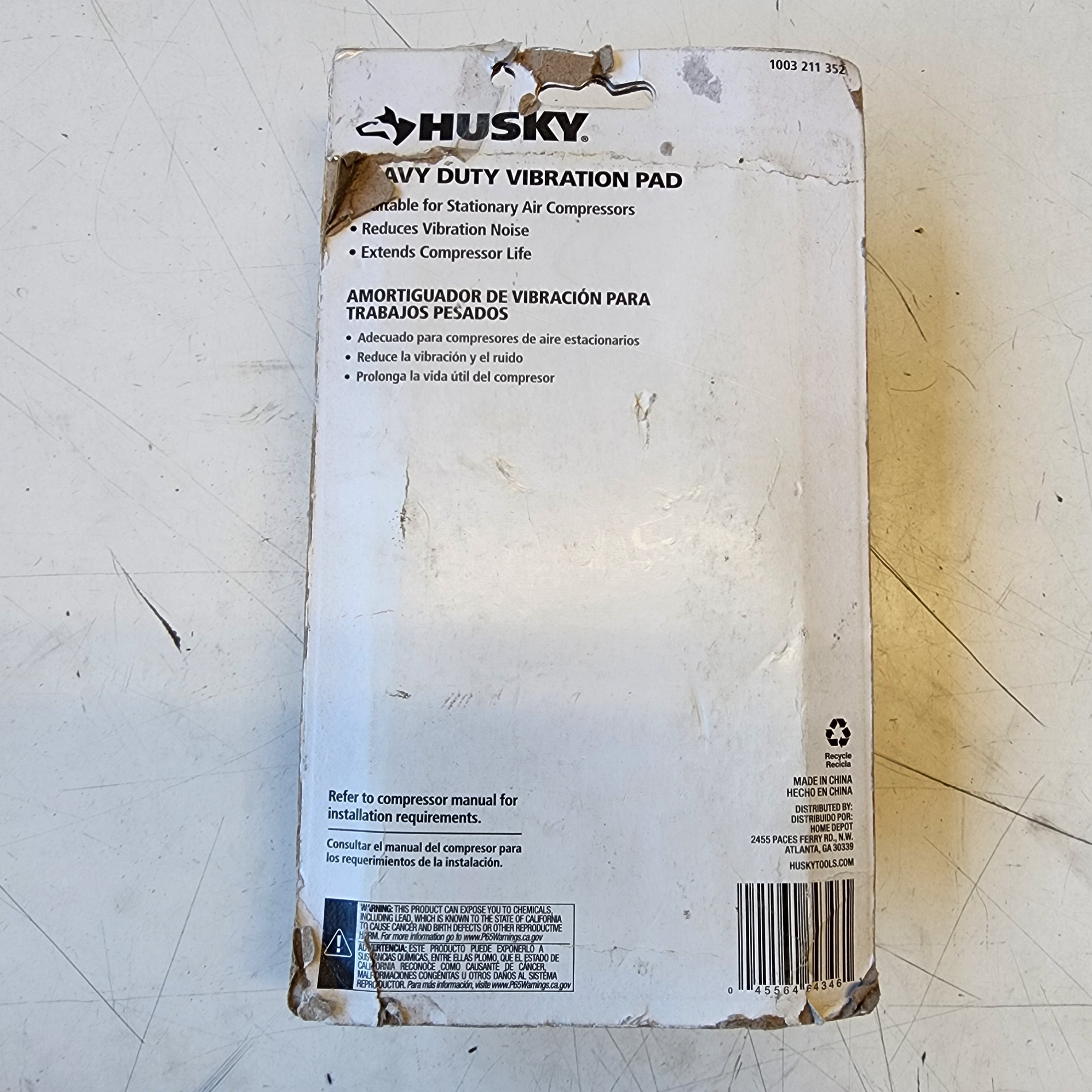 Husky Heavy-Duty Vibration Pad for Air Compressors #condition_open-box