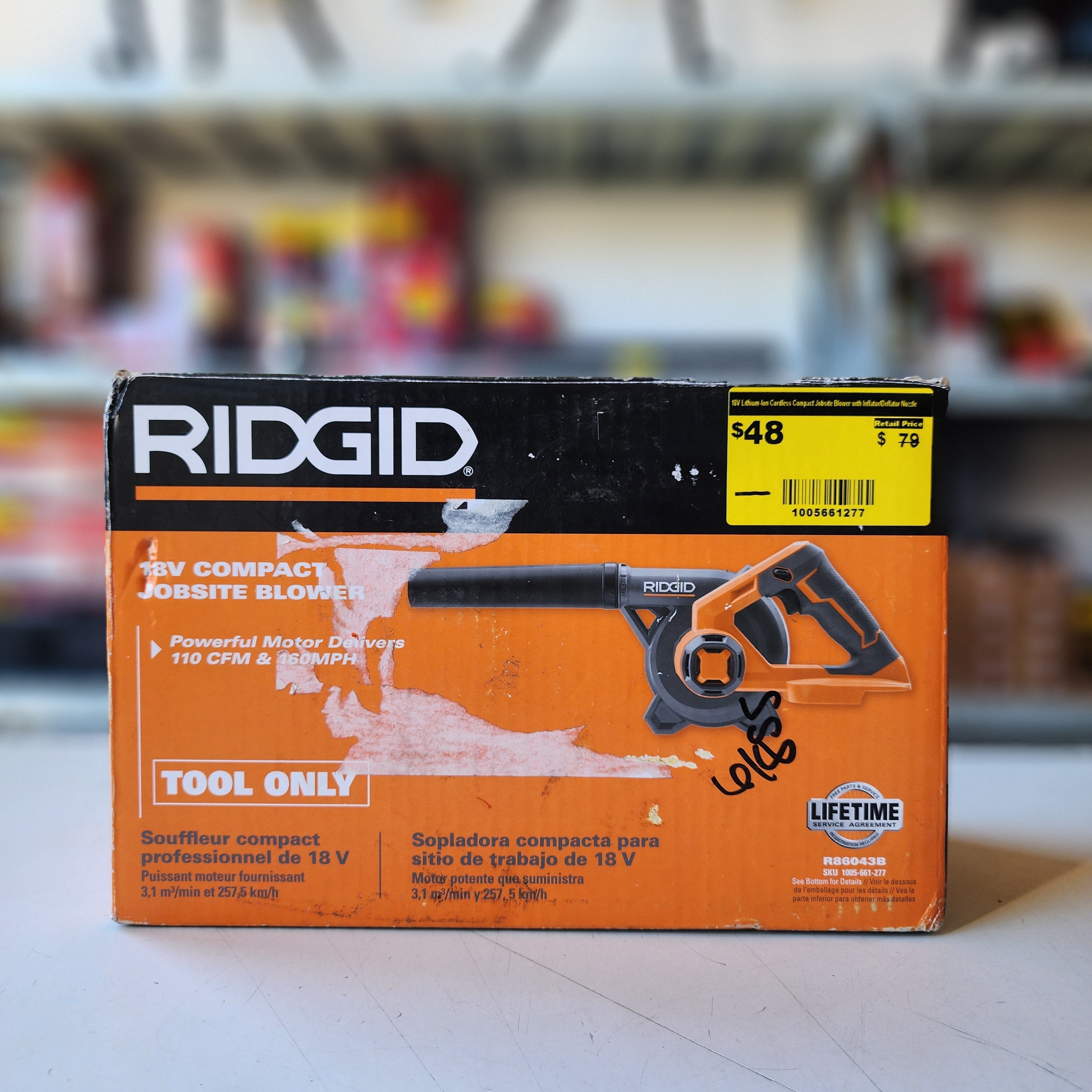 RIDGID 18V Lithium-Ion Cordless Compact Jobsite Bl #condition_open-box