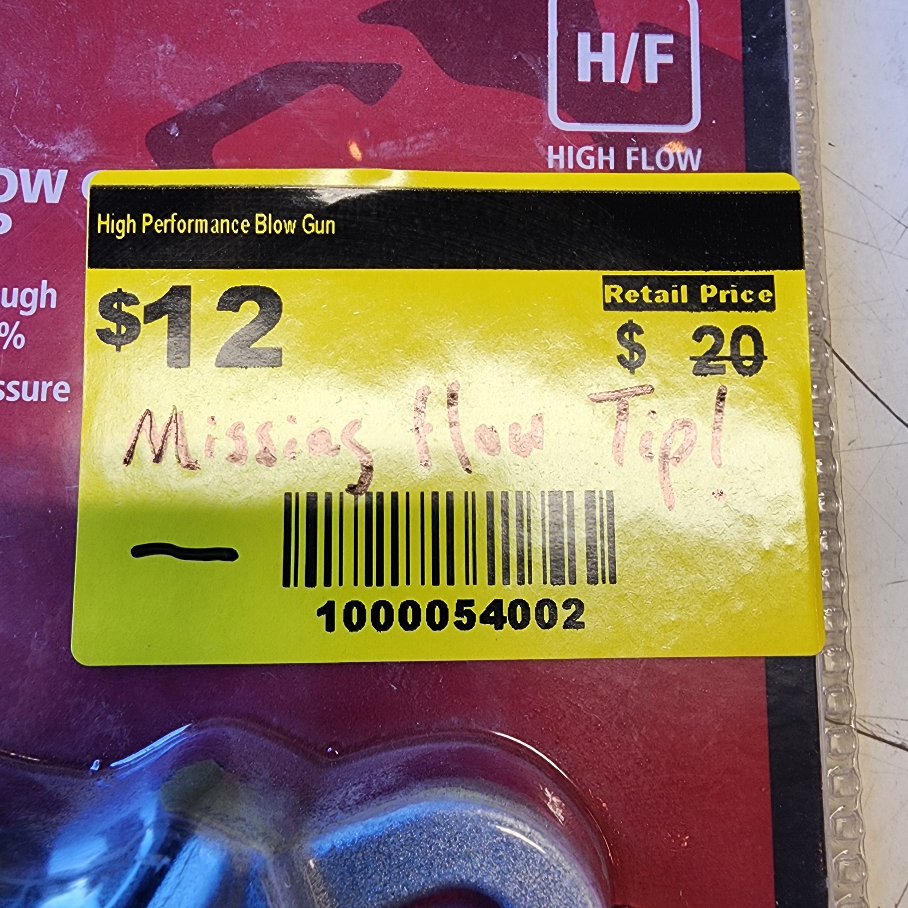 Husky High Performance Blow Gun (Flow Tip Missing) – Model 1000054002