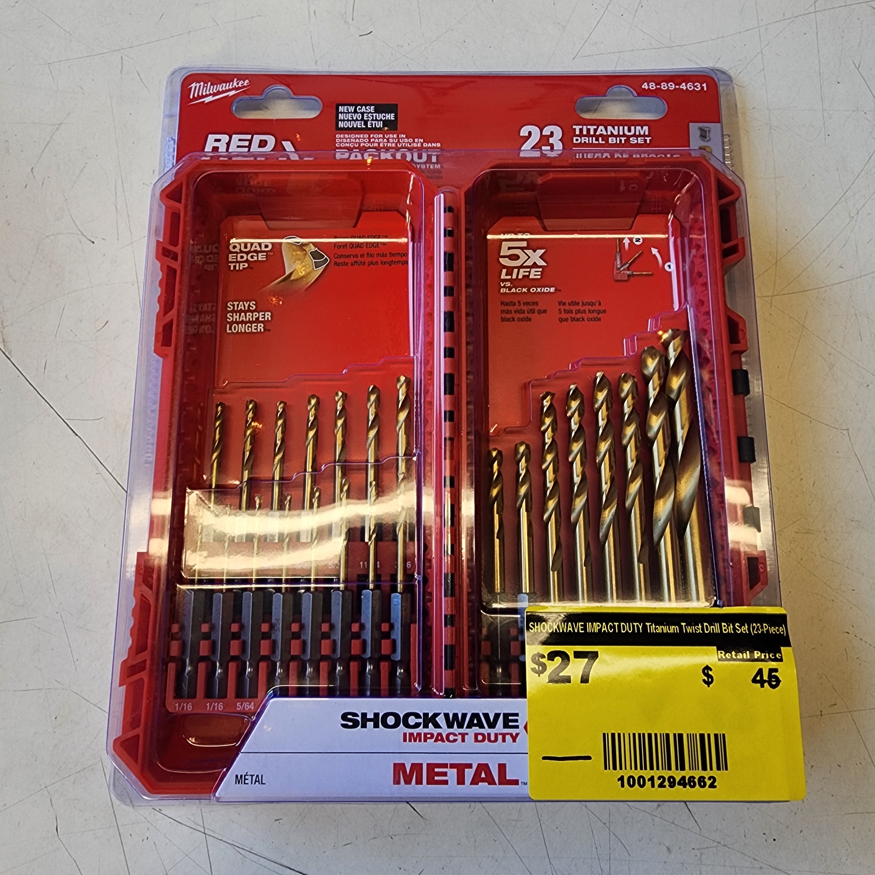 Milwaukee SHOCKWAVE Impact Duty Titanium Twist Drill Bit Set (23-Piece) – Model 1001294662 Milwaukee
