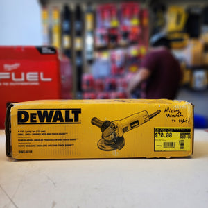 DEWALT DWE4011 compact angle grinder 4.5 in metal cutting grinding tool