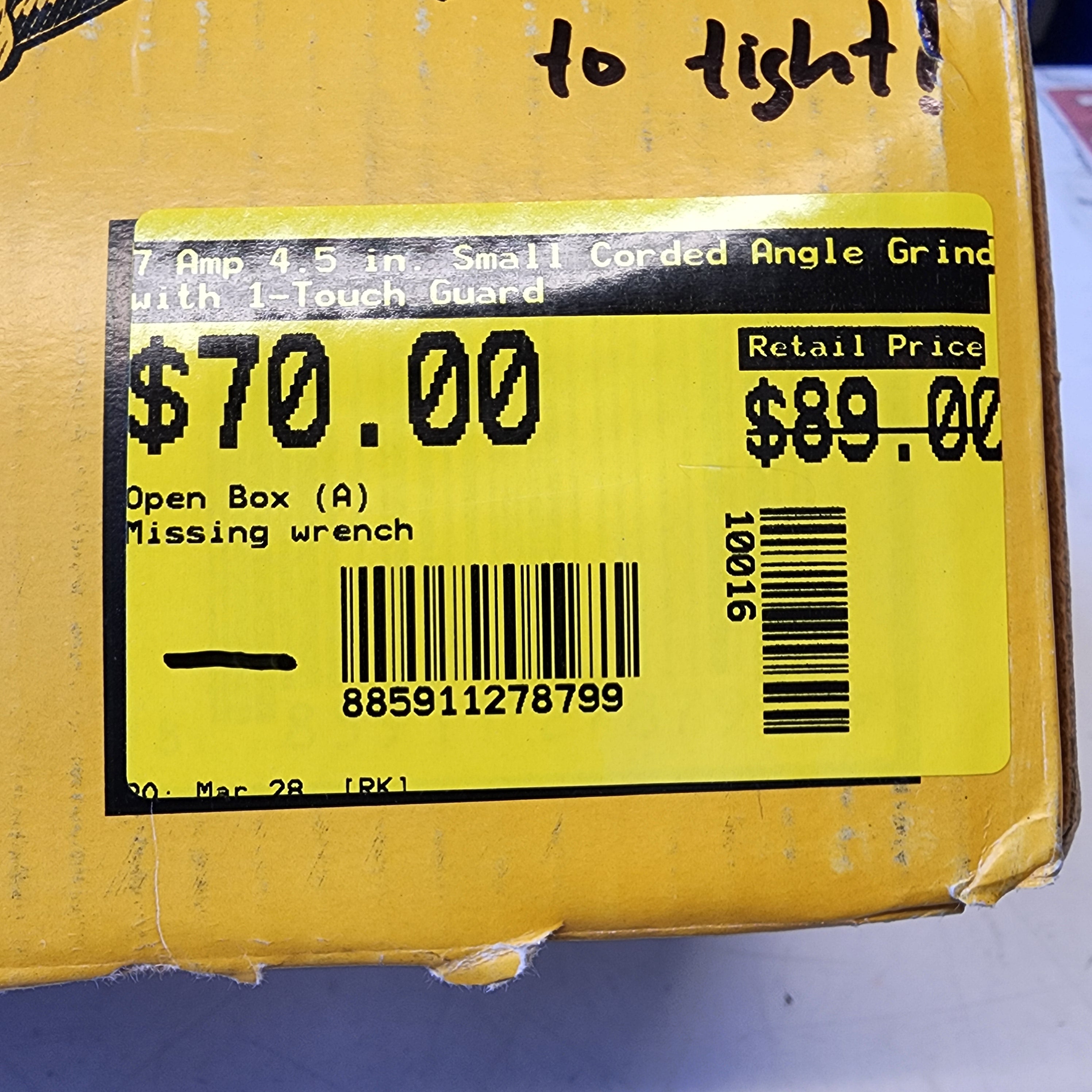 DEWALT corded angle grinder 7 amp 4.5 inch with one touch guard system