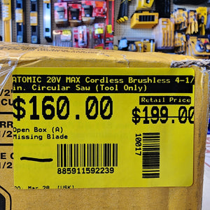 DEWALT ATOMIC circular saw 20V MAX 4-1/2 inch lightweight brushless