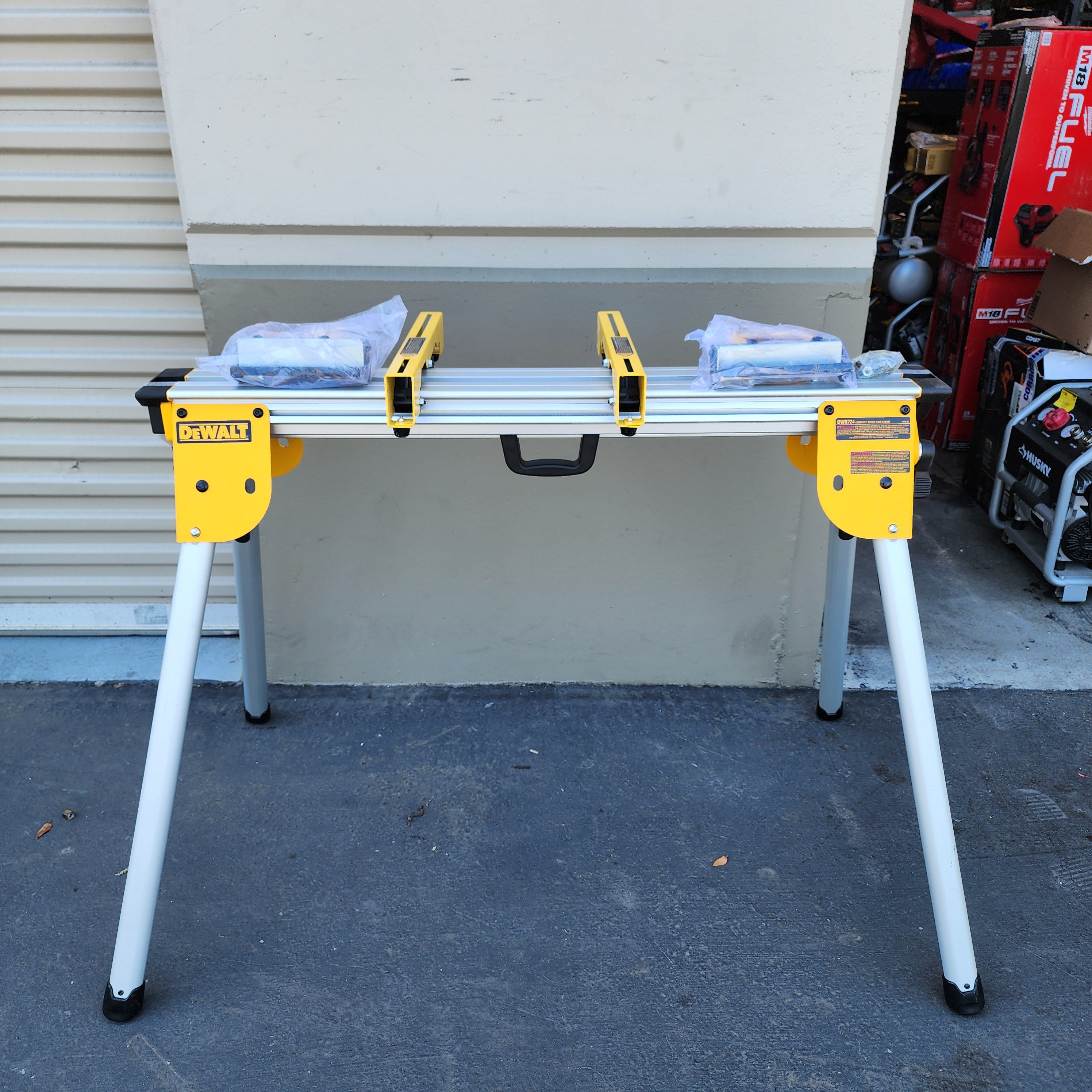 DEWALT 500 lb capacity miter saw stand compact lightweight design