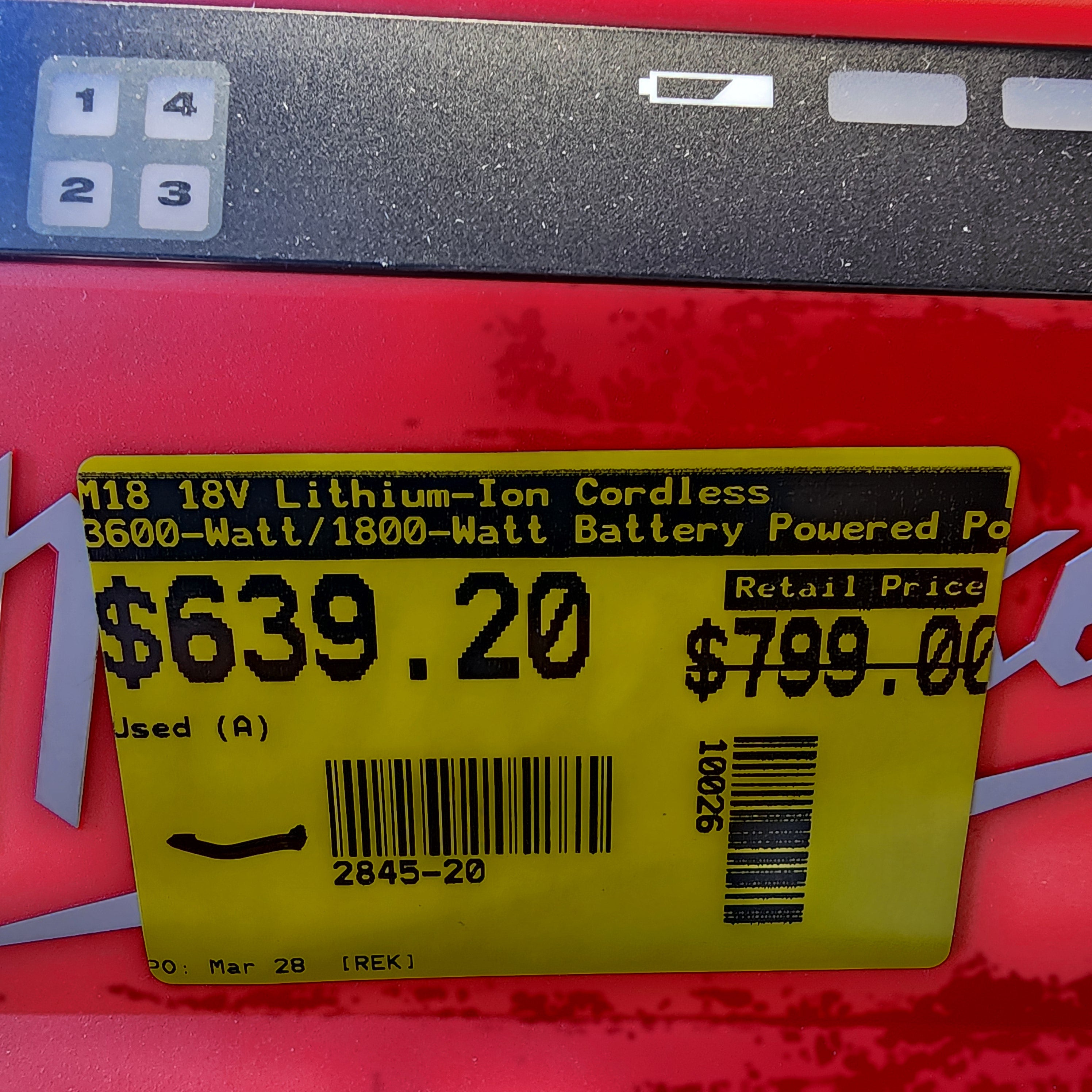 Milwaukee portable battery generator unit