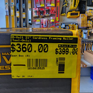 cordless DEWALT framing nailer for construction jobs