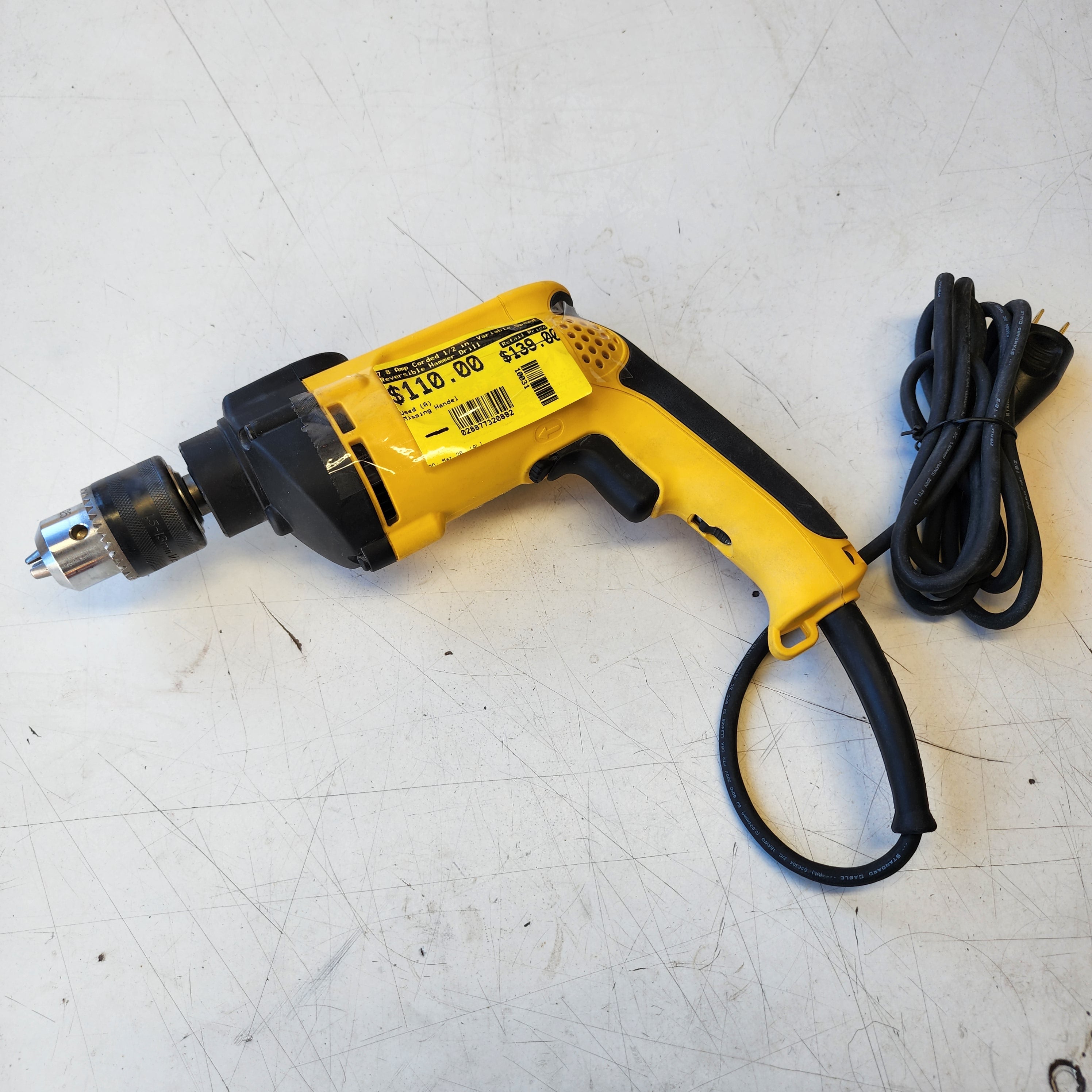DEWALT 7.8 Amp Corded 1/2 in. Variable Speed Rever #condition_open-box