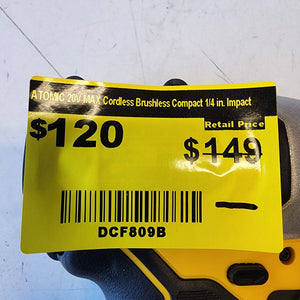 DEWALT ATOMIC 20V MAX Brushless 1/4 in. Impact Dri #condition_open-box