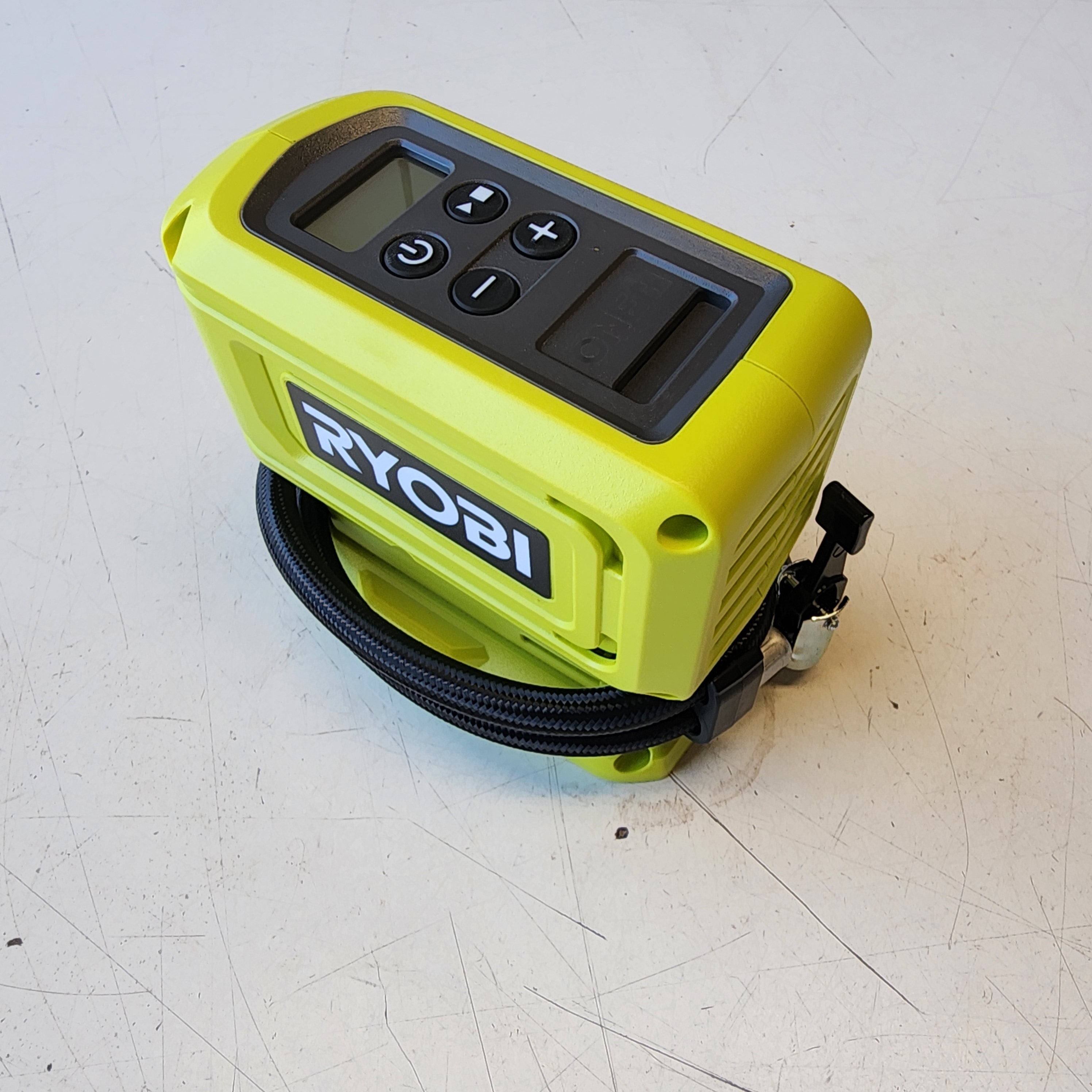 RYOBI ONE+ 18V portable inflator for car tires bikes and sports balls