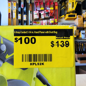 RYOBI HPL52K 6 amp corded 3-1/4 in hand planer with dust bag