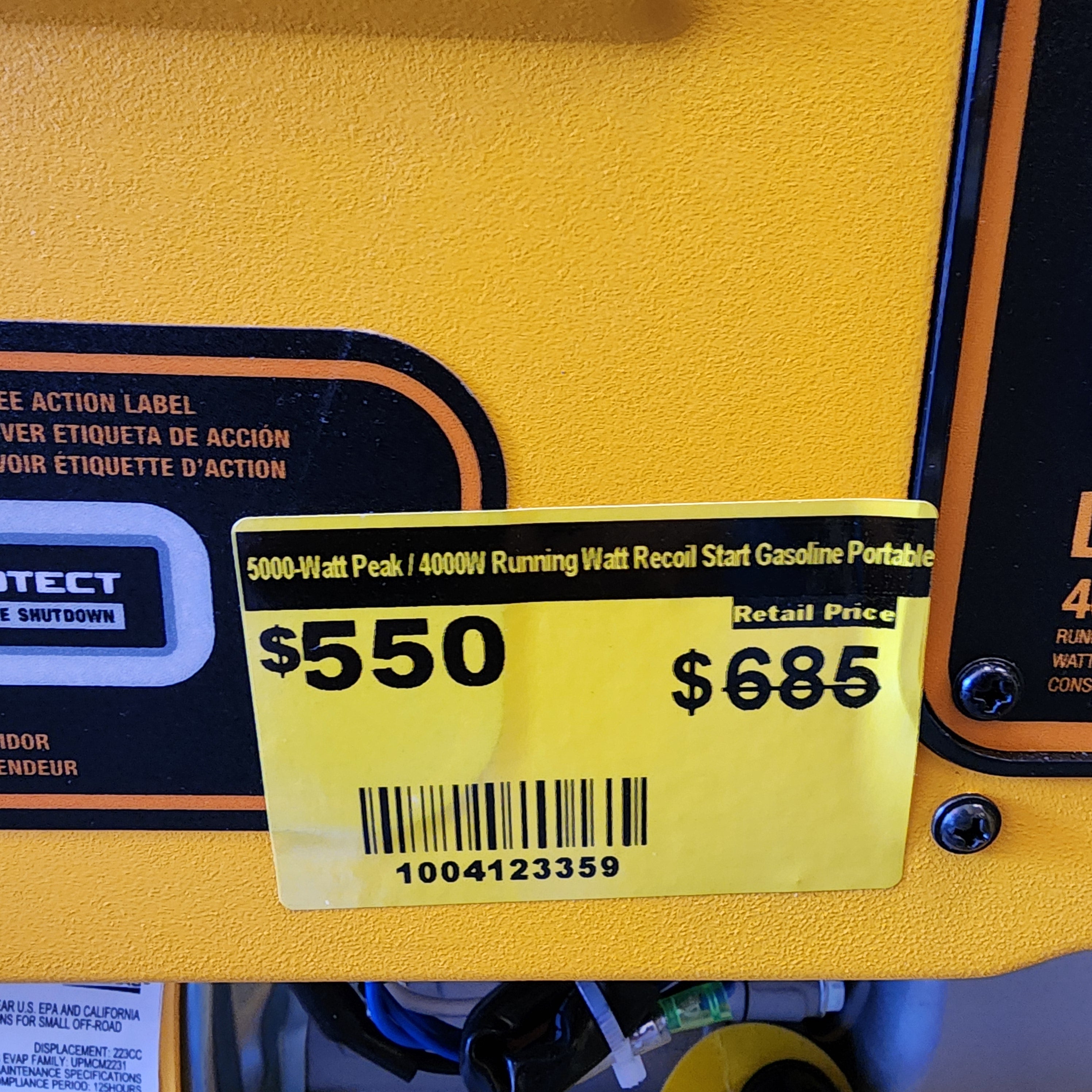 DEWALT heavy duty portable generator frame design
