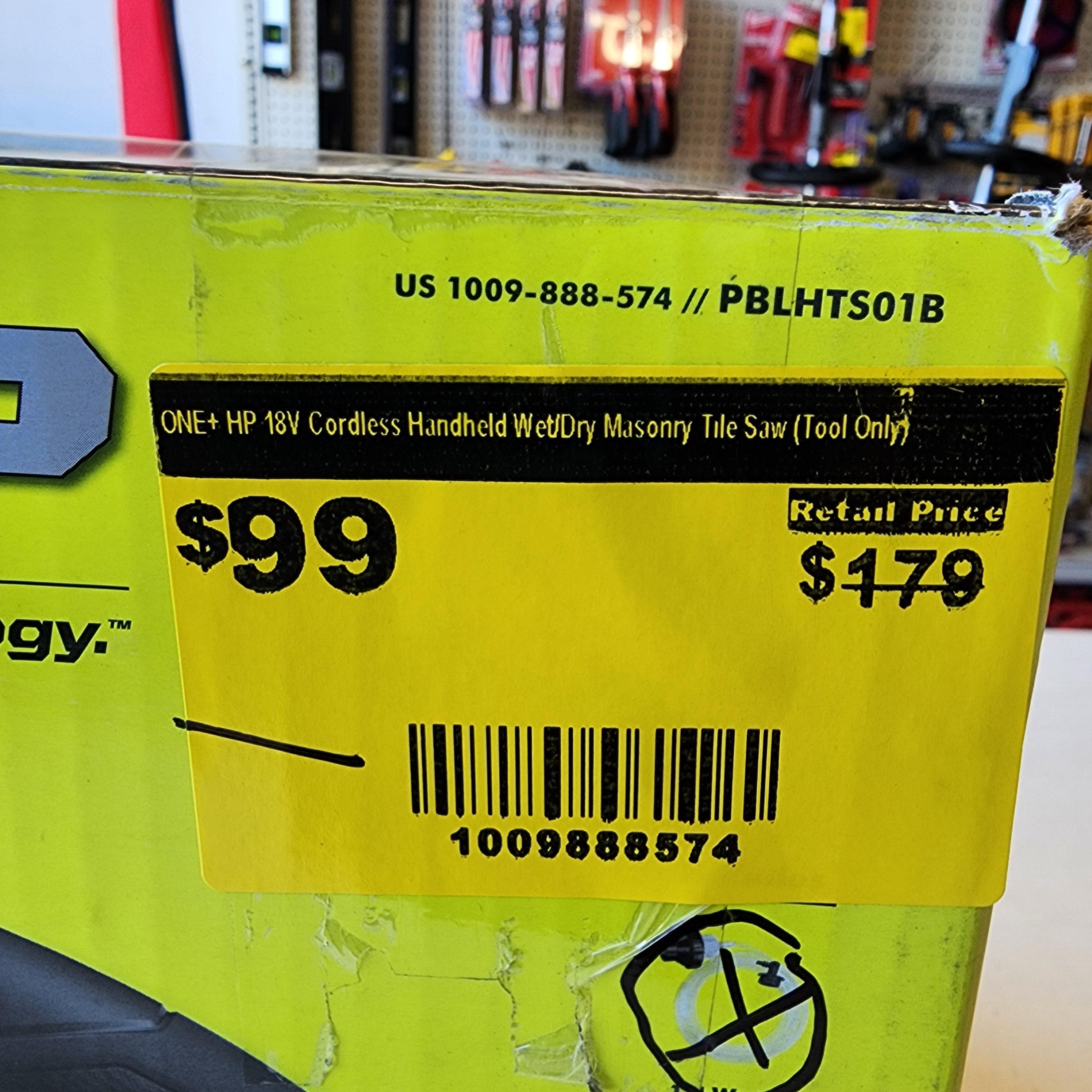 RYOBI ONE+ HP 18V Cordless Handheld Wet/Dry Masonry Tile Saw (Tool Onl