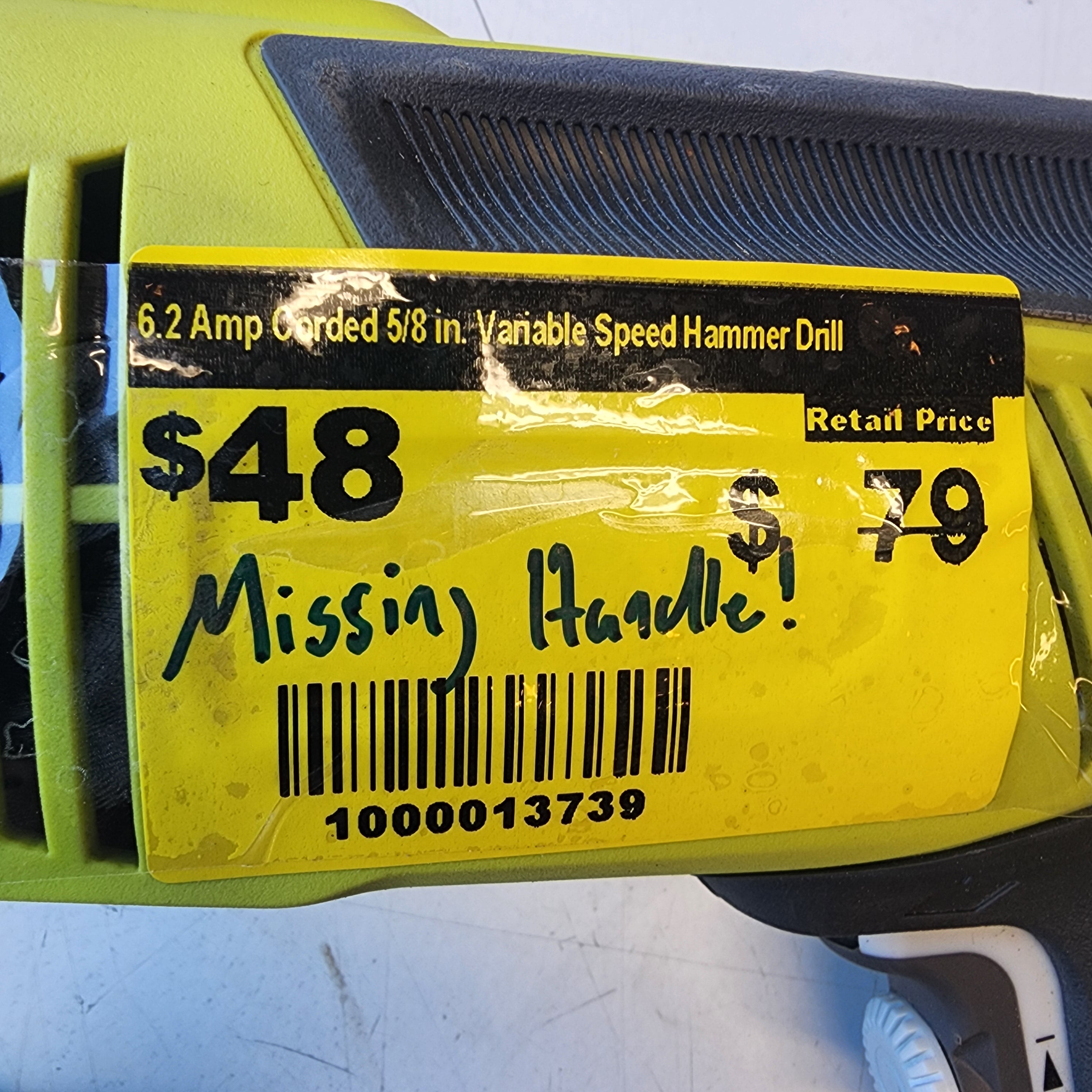 RYOBI 6.2 Amp Corded 5/8 in. Variable Speed Hammer #condition_open-box