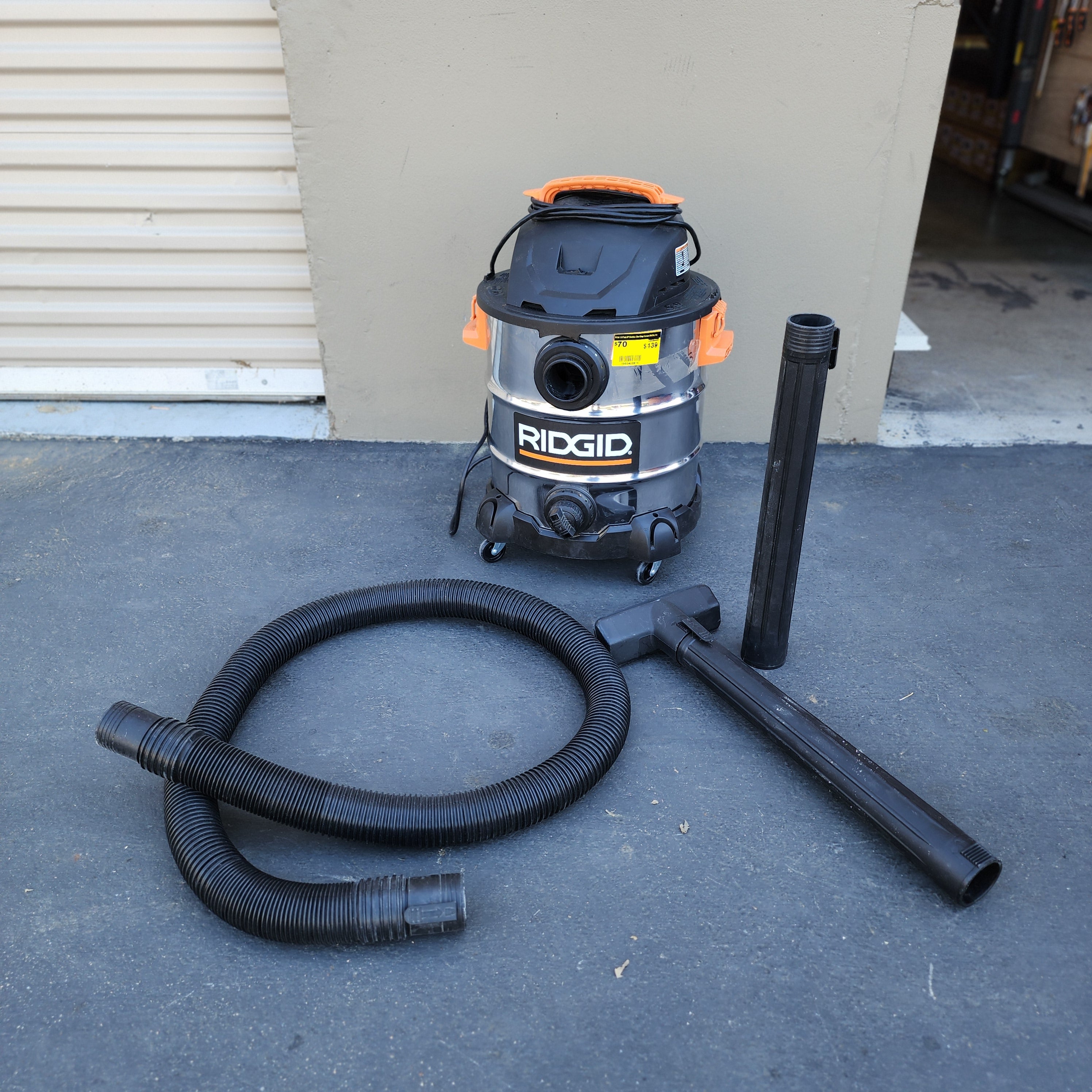 RIDGID 10 Gal. 6.0 Peak HP Stainless Steel Wet/Dry Shop Vacuum with Filter, Locking Hose and Accessories ridgid