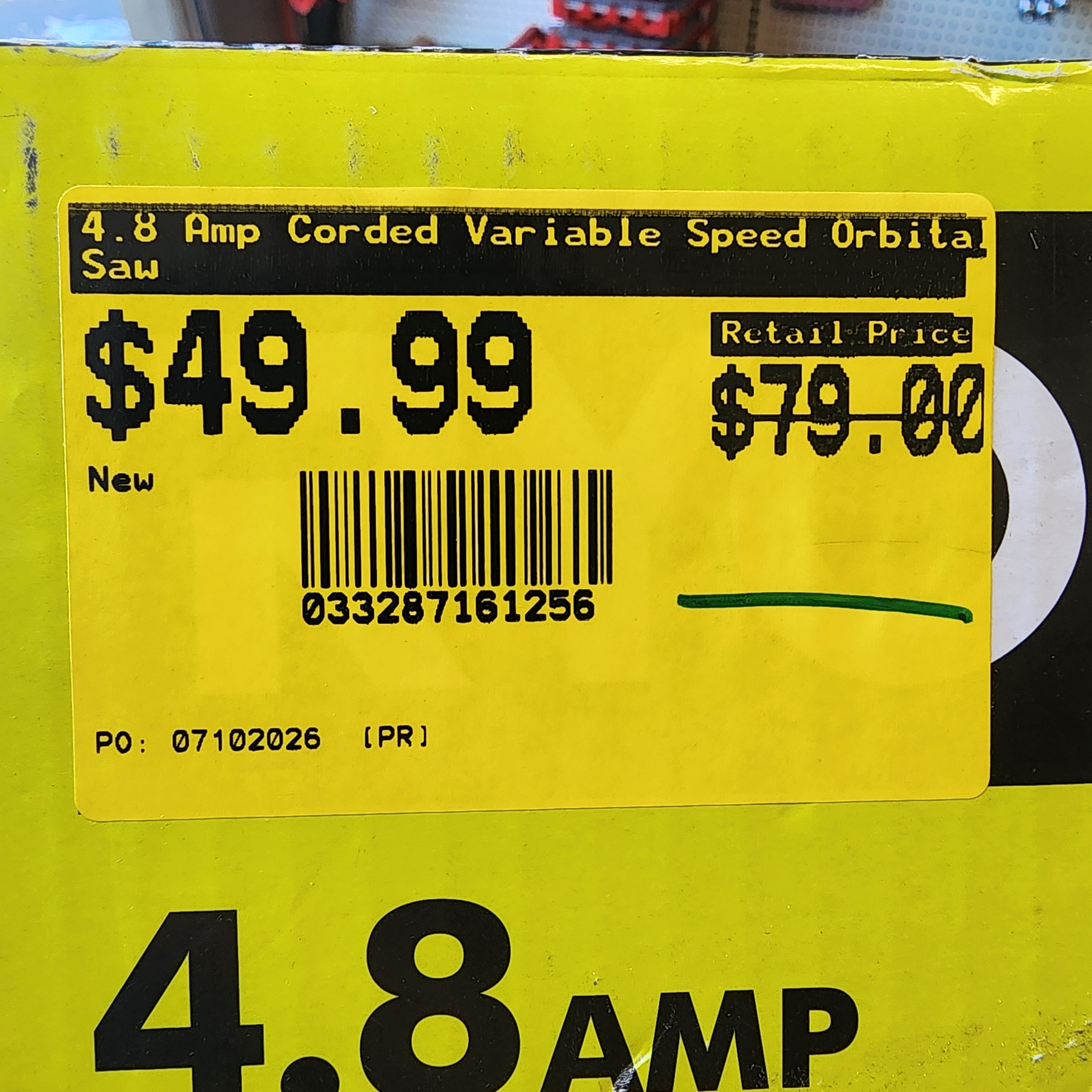 RYOBI 4.8 Amp Corded Variable Speed Orbital Jig Saw RYOBI