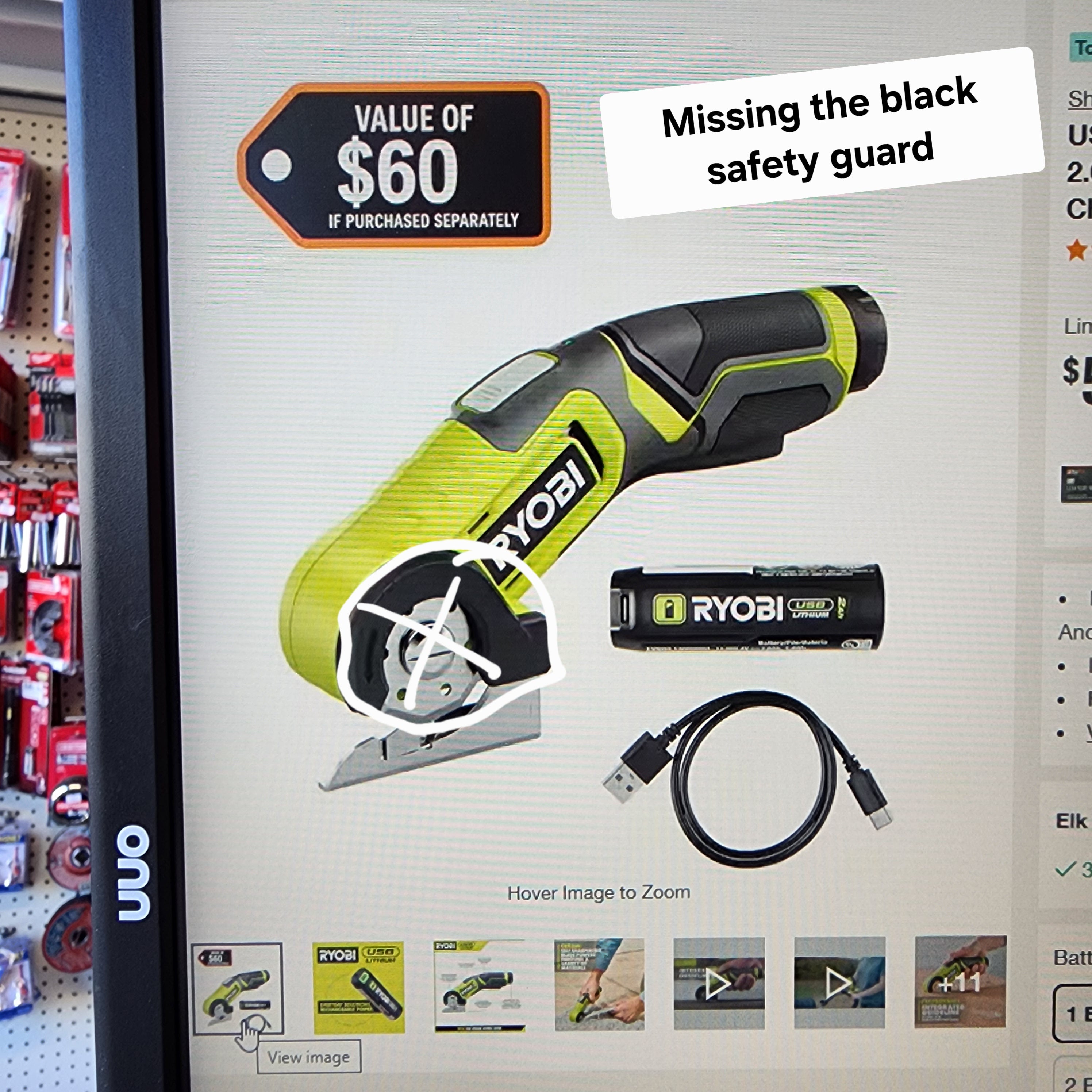 RYOBI USB Lithium Power Cutter Kit with 2.0 Ah Battery RYOBI