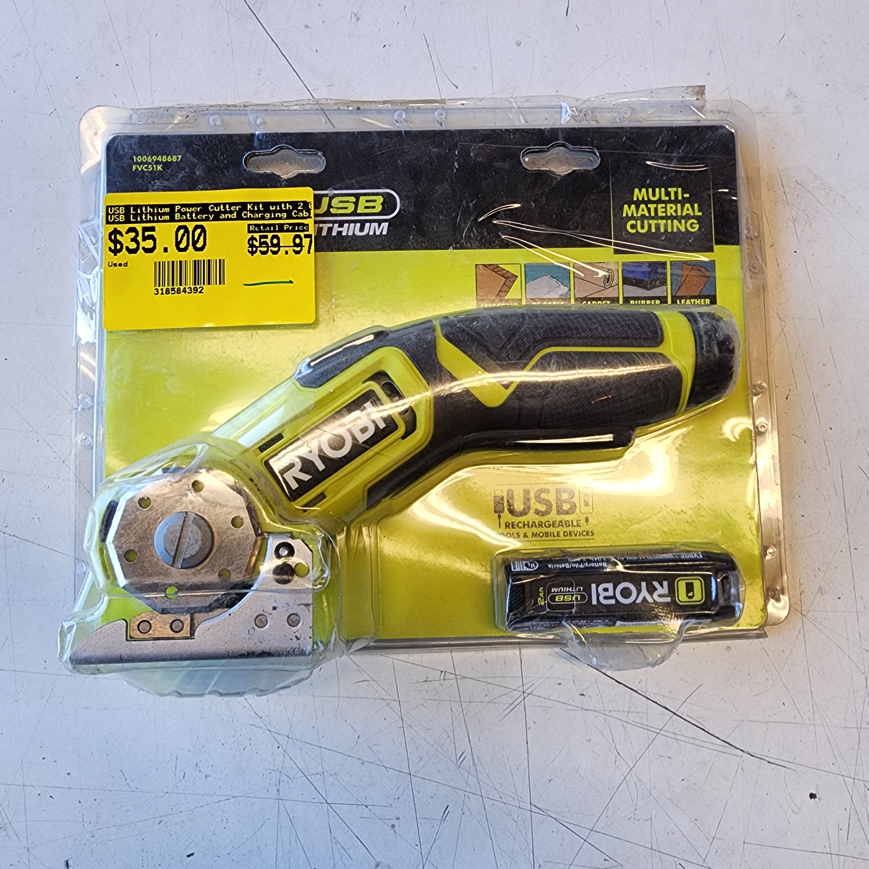 RYOBI USB Lithium Power Cutter Kit with 2.0 Ah Battery RYOBI