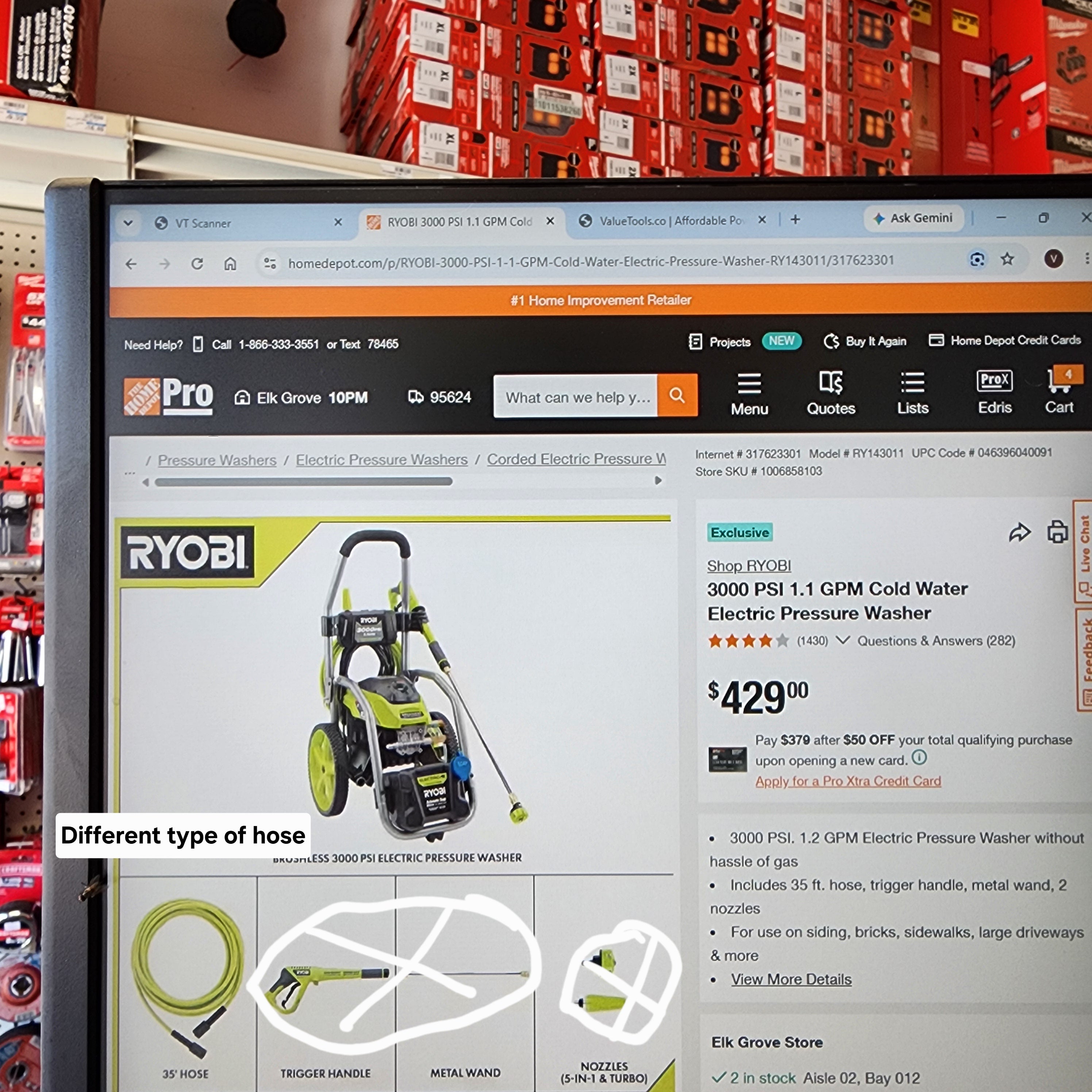 RYOBI 3000 PSI 1.1 GPM Cold Water Electric Pressure Washer RYOBI