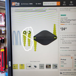 RYOBI 2-in-1 Pivoting Fixed Line and Bladed Head RYOBI