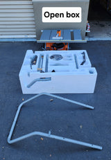 Sierra de mesa portátil con cable Pro Jobsite RIDGID R4514 de 15 amperios y 10 pulgadas con soporte, caja abierta