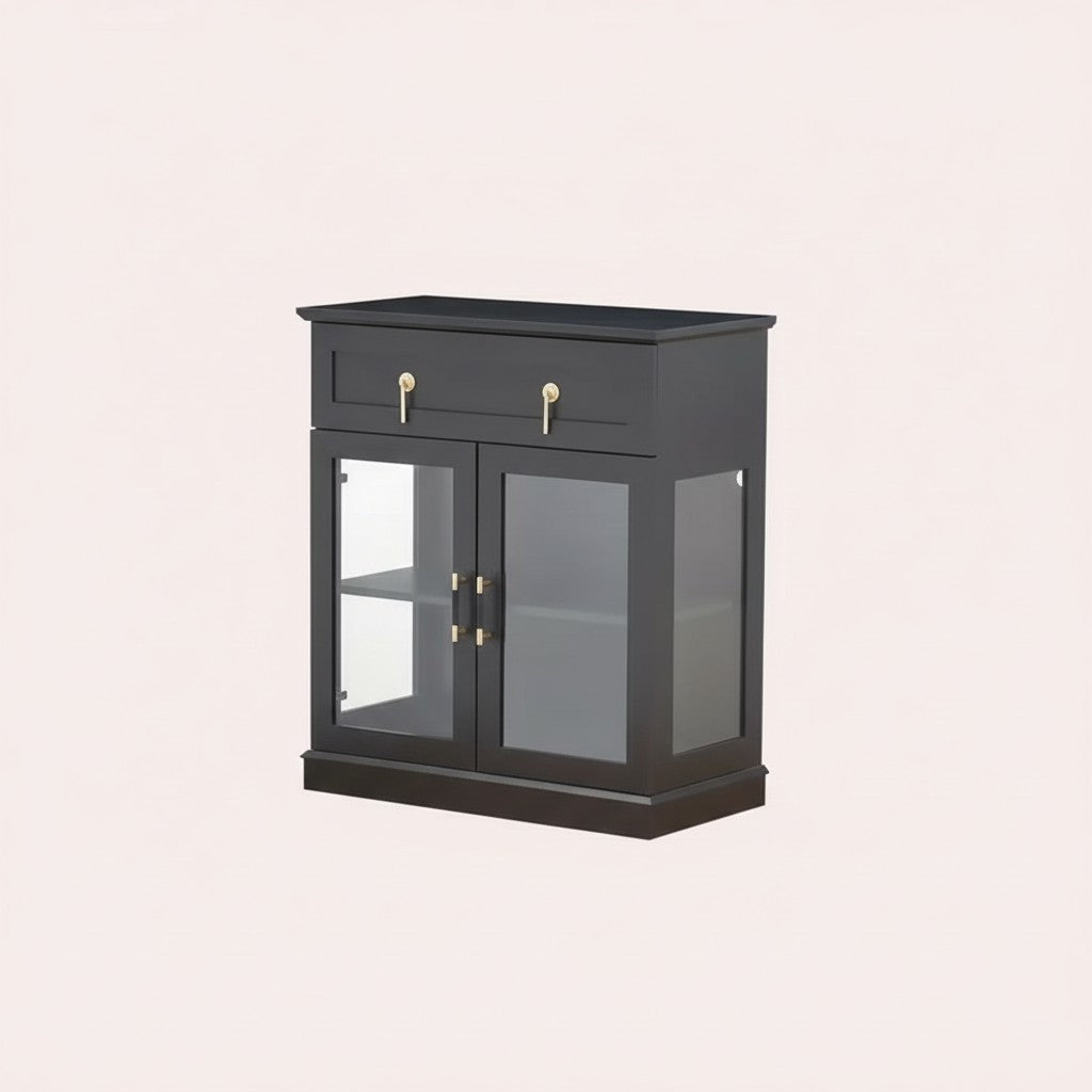 Modern Glass Door Cabinet – 3 Styles | Adjustable Shelves | Compact Storage Cupboard 2Dropme