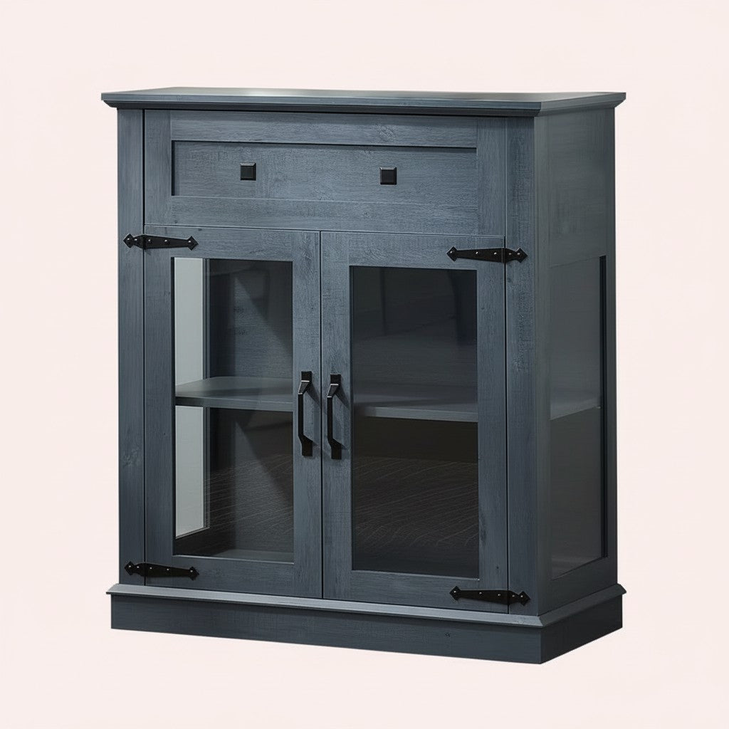 Modern Glass Door Cabinet – 3 Styles | Adjustable Shelves | Compact Storage Cupboard 2Dropme