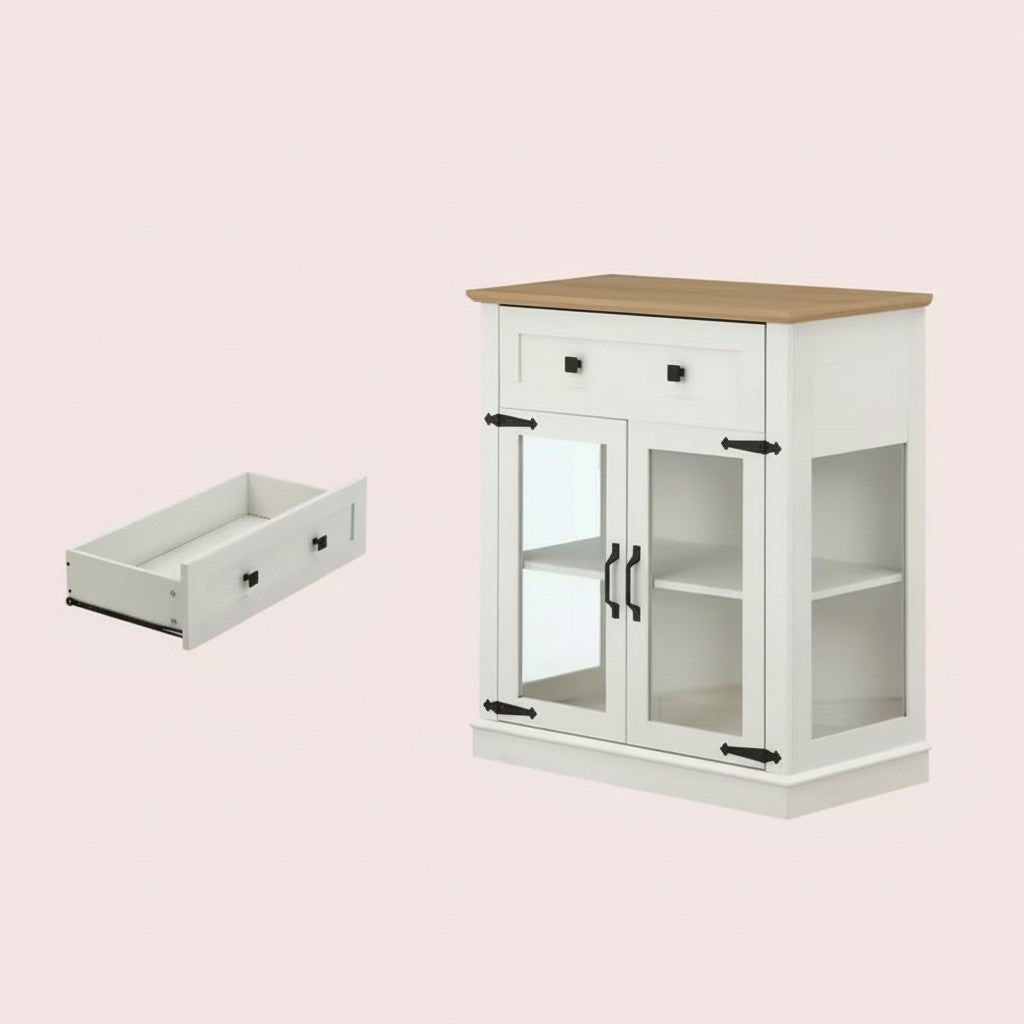 Modern Glass Door Cabinet – 3 Styles | Adjustable Shelves | Compact Storage Cupboard 2Dropme