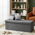 30/43" Folding Storage Ottoman Bench Heavy Duty Padded Seat Multi Size - Color